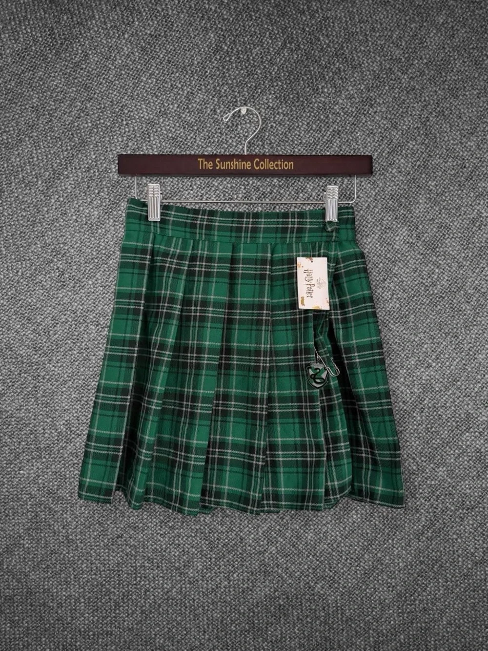 Spirit Harry Potter Slytherin Girls Size Small Green Plaid Pleated Mini Skirt